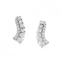  10KW Reflection Earrings w/ Round Cut Diamond .15ctw