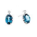  10KW Royal Blue Topaz Earrings w/ Diamonds .02tdw