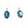  10KW Royal Blue Topaz Earrings w/ Diamonds .02tdw