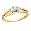 K57  3 Stone Eng Ring .14+.20CTR
