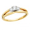 K57  3 Stone Eng Ring .14+.20CTR