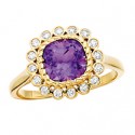 K77 Amethyst & Diamond Ring