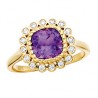 K77 Amethyst & Diamond Ring