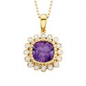 K78 Amethyst & Diamond Pend 