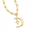 Z11 Moon & Star Paperclip Necklace