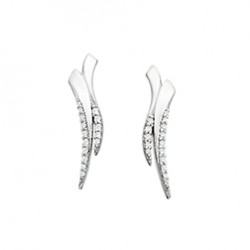 Silver and Simulated Diamonds Icicle Earrings