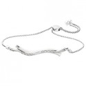 K88 Silver & Simulated Diamonds Bolo Bracelet
