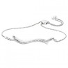 K88 Silver & Simulated Diamonds Bolo Bracelet