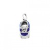 K103 Silver Blue Baby Shoe Charm