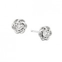 10KW Swirltop Earrings w/ Diamonds .05tdw