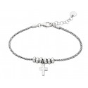 Bead Bracelet with Cross Dangle
