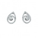   14KW Embraceable You Diamond Swirl Earrings .04tdw