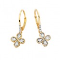 SS Gold Plated Ravenna Quatrefoil Earrings w/ CZs