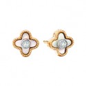 10KY Mother of Pearl & Diamond Clover Earrings .03tdw