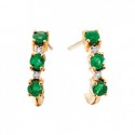 10KY Emerald & Diamond Earrings .02tdw
