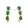 10KY Emerald & Diamond Earrings .02tdw