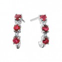  10KW Fiery Ruby and Diamond Earrings .02tdw