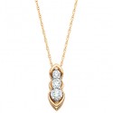 Z193 14K TT 3 diamond Pendant 