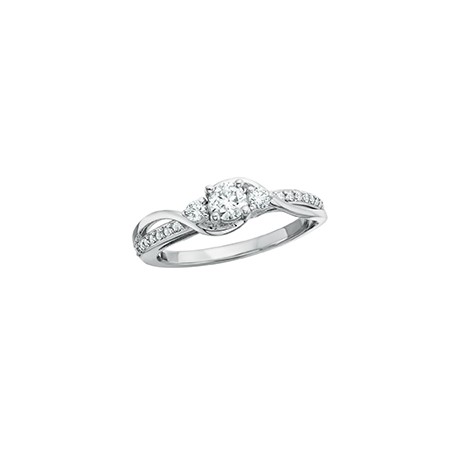 M59S  14KW 3 stone engagement ring semi mount