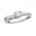 M59S  14KW 3 stone engagement ring semi mount