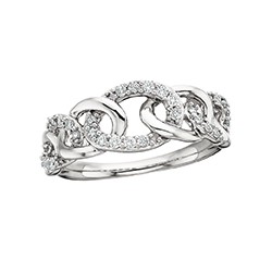 P34 14kw Cuban Diamond Link Ring .25tw 