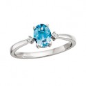 N56L 10kw Blue Topaz & Diamonds Ring .03tdw
