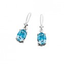 N58L 10kw Blue Topaz & Diamonds Earrings .02tdw 