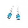 N58L 10kw Blue Topaz & Diamonds Earrings .02tdw 