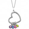 K93  SS BRAIDED HRT CHARM HOLDER 