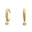 P71 SS Diamond Shell Earrings .06tw 
