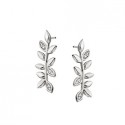 P75 SS Diamond Leaf Earrings .04tw 