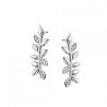 P75 SS Diamond Leaf Earrings .04tw 