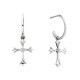N10 SS Diamond Cross Earrings .06tw