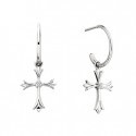 N10 SS Diamond Cross Earrings .06tw