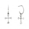 N10 SS Diamond Cross Earrings .06tw