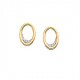 P101 Oval Diamond Earrings in 14k Over Silver .02tw 