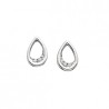 P104 SS Diamond Pear Earrings .03tw 