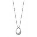 P103 SS Diamond Pear Pendant .04tw  