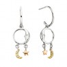 P105 SS Moon & Star Diamond Earrings .05tw