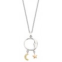 P106 SS Moon & Star Diamond Pendant