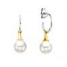 N17 SS Swarovski Pearls in Gold over Silver Hoop Earrings