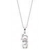 P110 SS Pearl and Diamond Snowman Pendant
