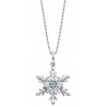 P111 SS Topaz Snowflake Pendant 