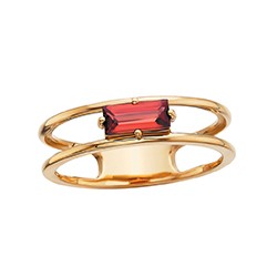 S127 14KY BAGUETTE GARNET RING  