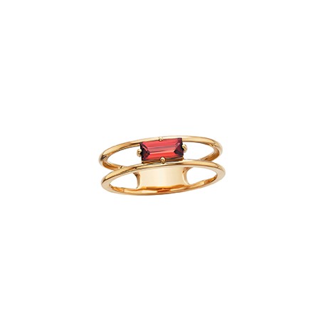 S127 14KY BAGUETTE GARNET RING  