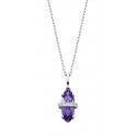 S125 14KW Amethyst Pendant .05TDW