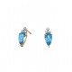 S123 14KY PE BL TOPAZ EARRS.05TDW