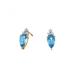 S123 14KY PE BL TOPAZ EARRS.05TDW