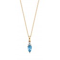 S122 14KY PE Blue Topaz Pendant .03TDW