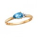 S121 14KY PE BL TOPAZ RING.03TDW